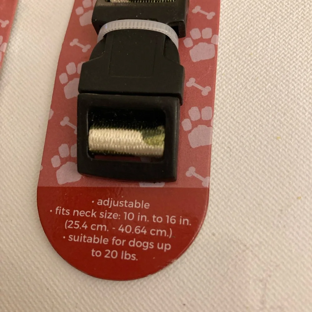 6-New Canvas Dog Collars Adjustable fits Neck 10-16” for Dogs Up To 20lbs 6/$13
